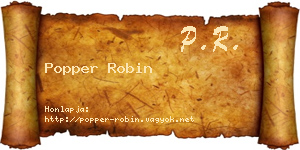 Popper Robin névjegykártya